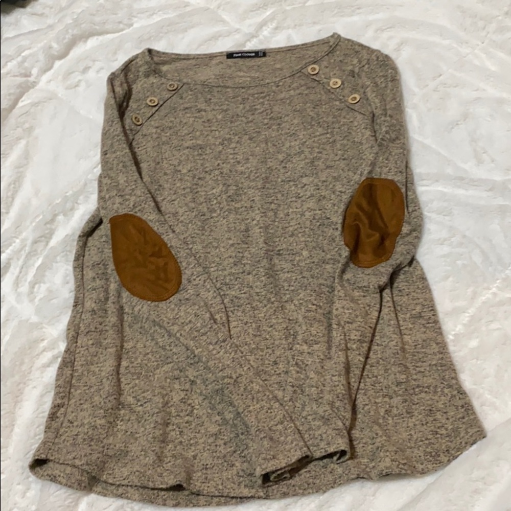 Pink Clover sweater with elbow pads